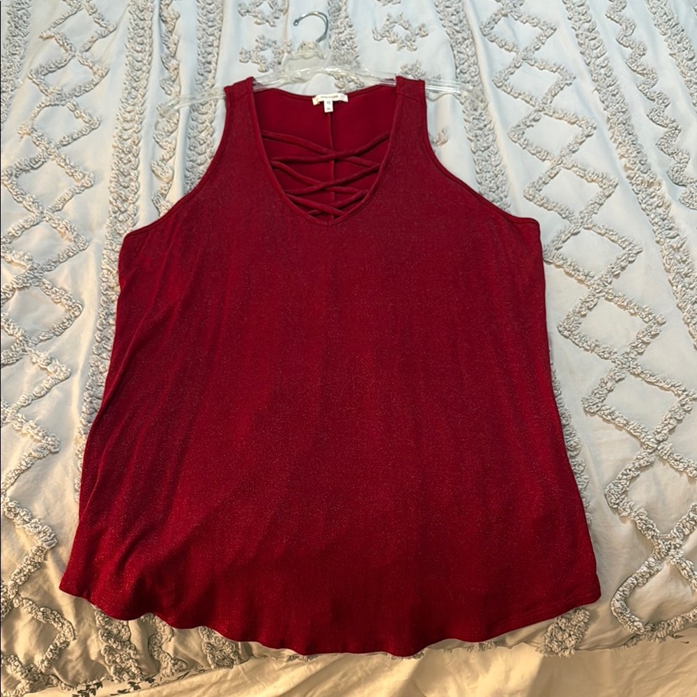 Women's Red Sleeveless Top